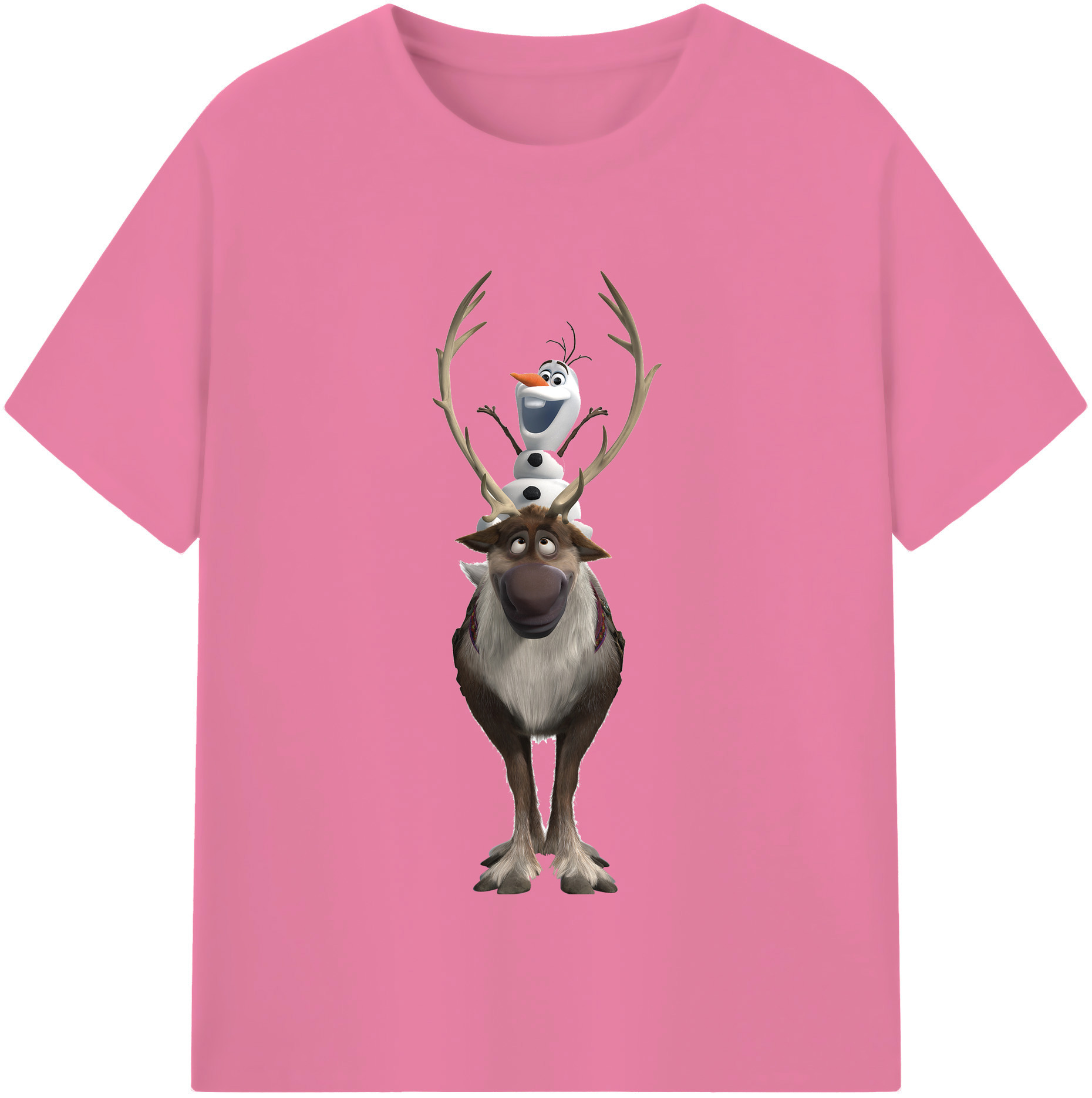 （画像用） アナと雪の女王 アンナ エルサ Frozen Anna Elsa 綿100％半袖Tシャツ（フロントプリント）